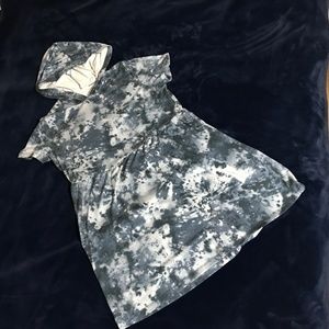 Bebop Tie Dye hooded tee shirt dress, size L